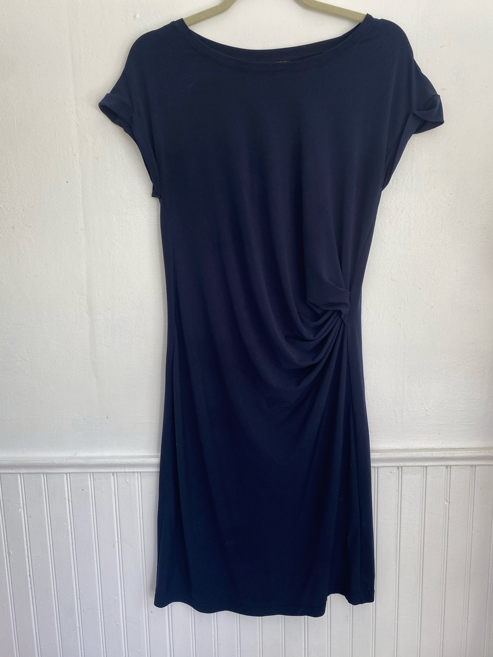 Banana Republic Navy Side-Knot Cap-Sleeve Dress